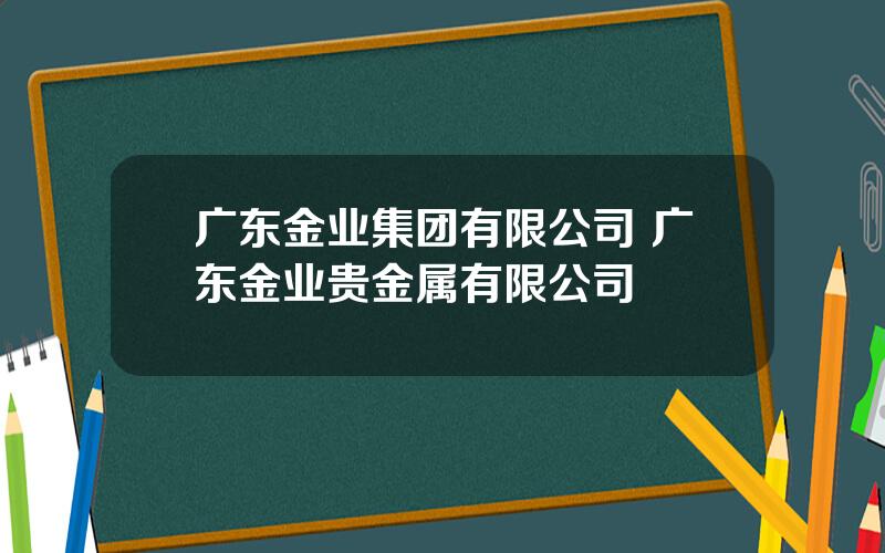 广东金业集团有限公司 广东金业贵金属有限公司